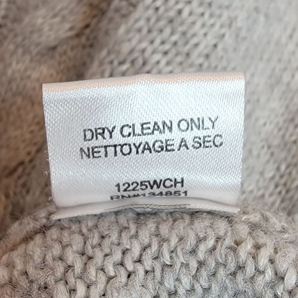 WAYF‎ Sophie Crop Cable Knit Sweater Heather Gray Ruffle Sleeve Women Large Crew - Picture 12 of 16